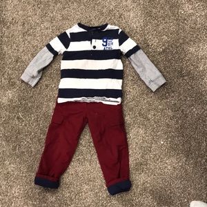 2 PC boys 3T fleece lined pants & LS shirt